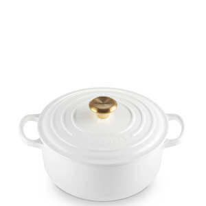 Le Creuset Signature White Cast Iron Round Casserole 20cm